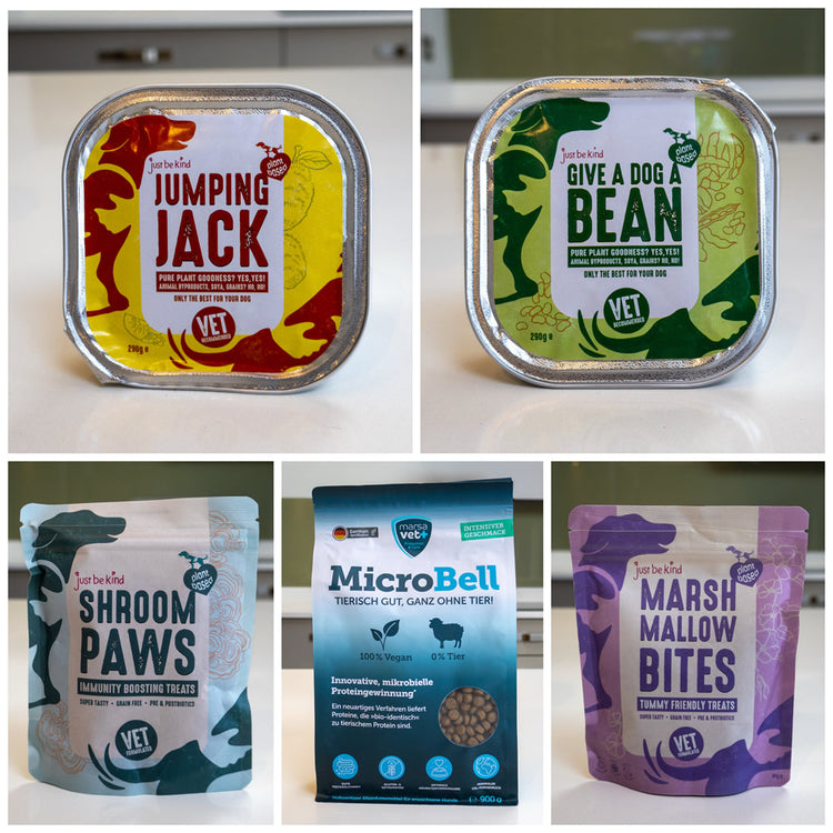 Happy Gut Happy Mutt Package with Microbell, Give A Dog A bean, Jumping Juck and prebiotic dog treats