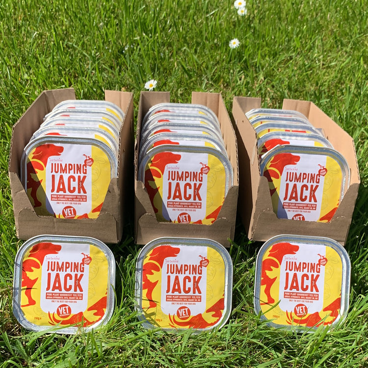 Jumping Jack tinned dog food 18 trays hypoallergenic