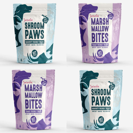 Shroom Paws and Marshmallow Bites Natural Dog Treats Just be Kind