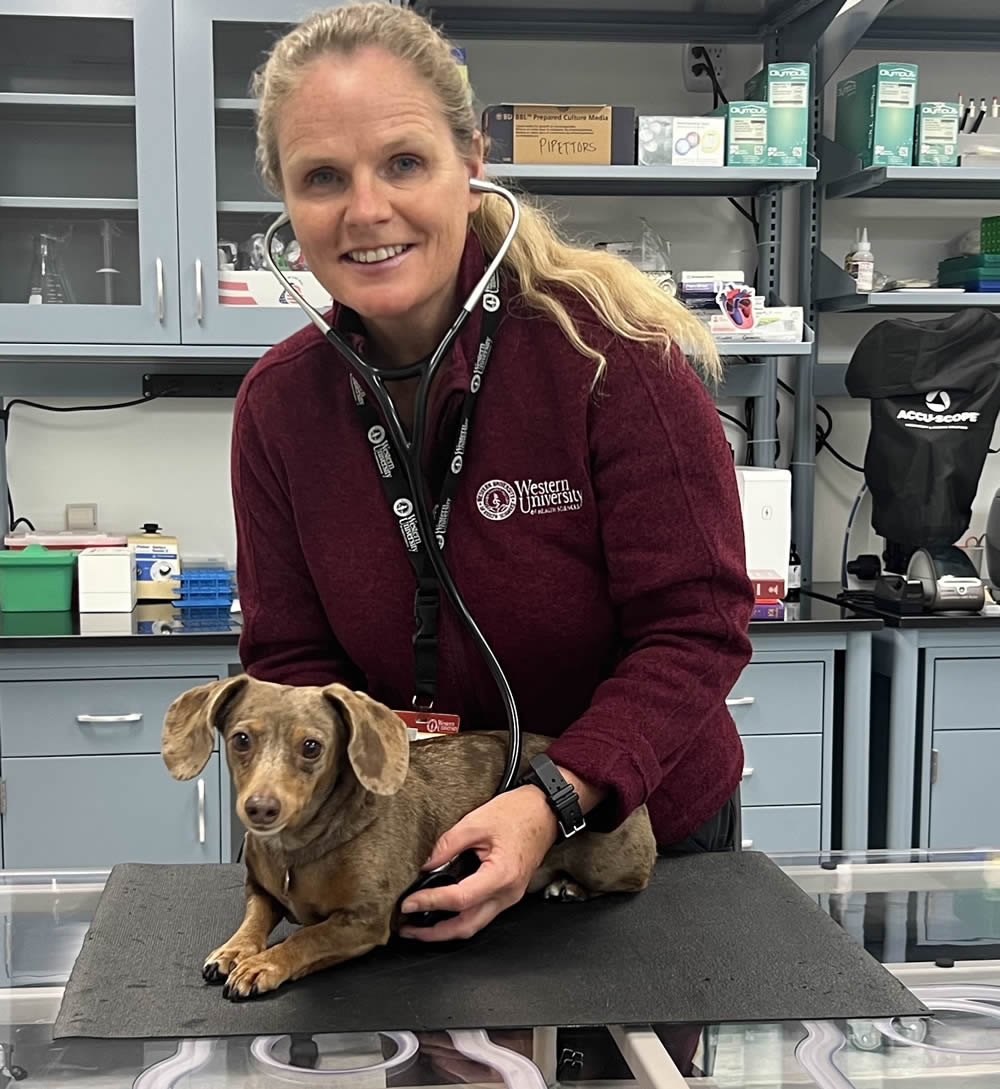 Dr Annika Linde and Daschund Rylee