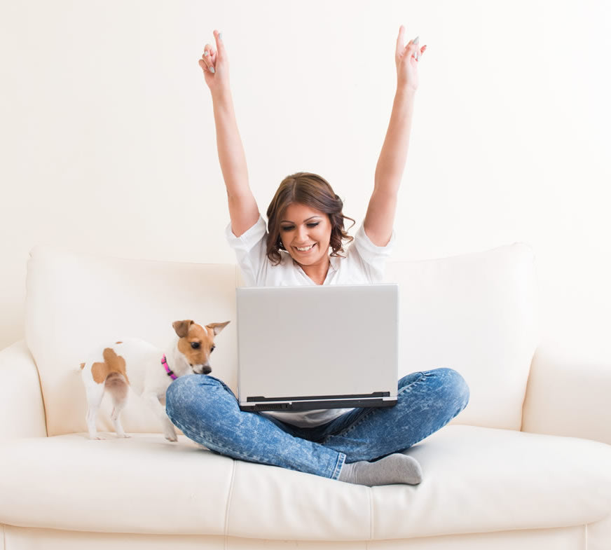 Celebrating lady that vegan dogs healthiest