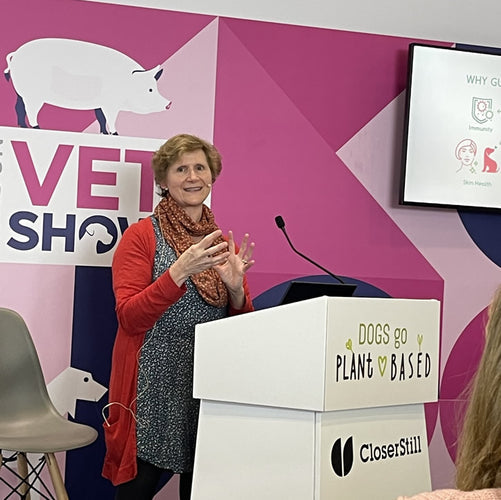 Dr Arielle speaking at London Vet Show and exposing Hills, Royal Canin and Nestle Purina dog foods