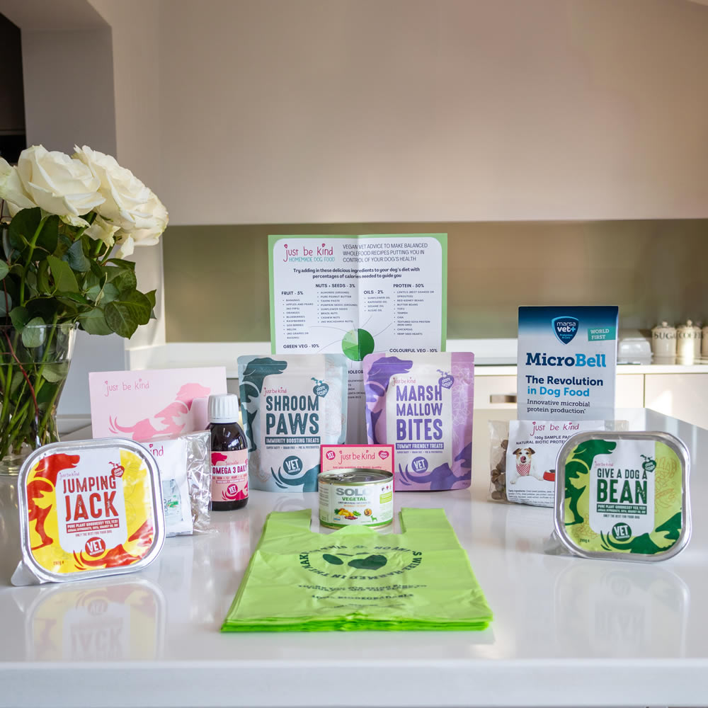 Just Be Kind Starter box with Give A Dog A Bean, Jumping Jack, Solo Vegetal, Microbell, Shrrom Paws and Marshmallow Bites