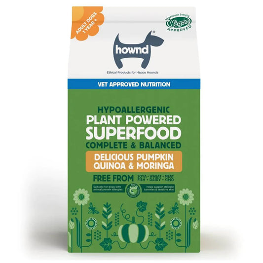 front of plant powered dog food pack