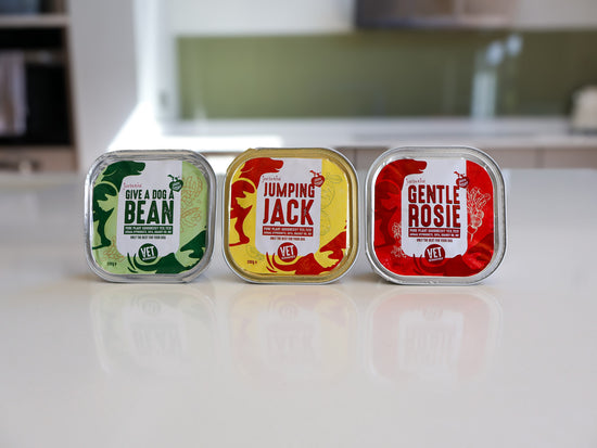 Three trays of 'Give a Dog a Bean', 'Jumping Jack', and 'Gentle Rosie'