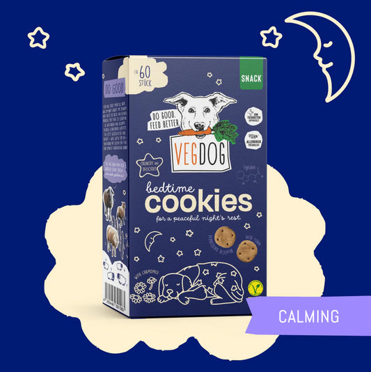 Vegdog Bedtime Cookies with soothing ingredients