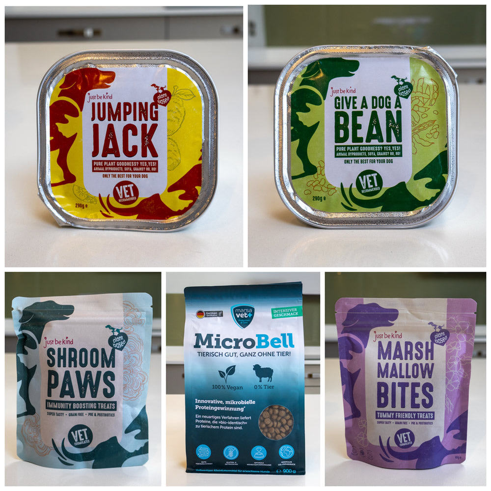 Happy Gut Happy Mutt Package with Microbell, Give A Dog A bean, Jumping Juck and prebiotic dog treats