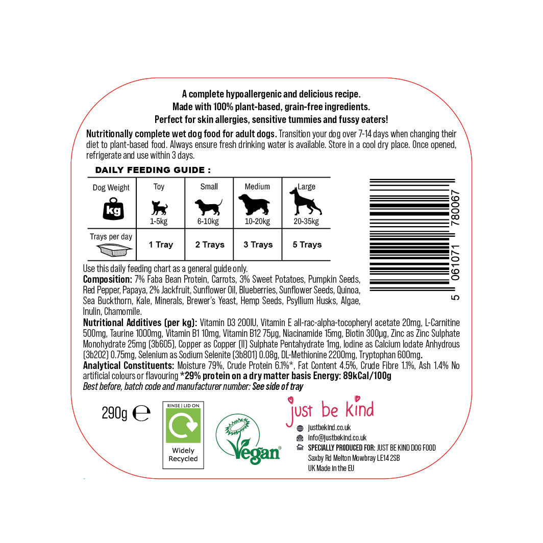 Ingredients in Jumping Jack hypoallergenic dog food