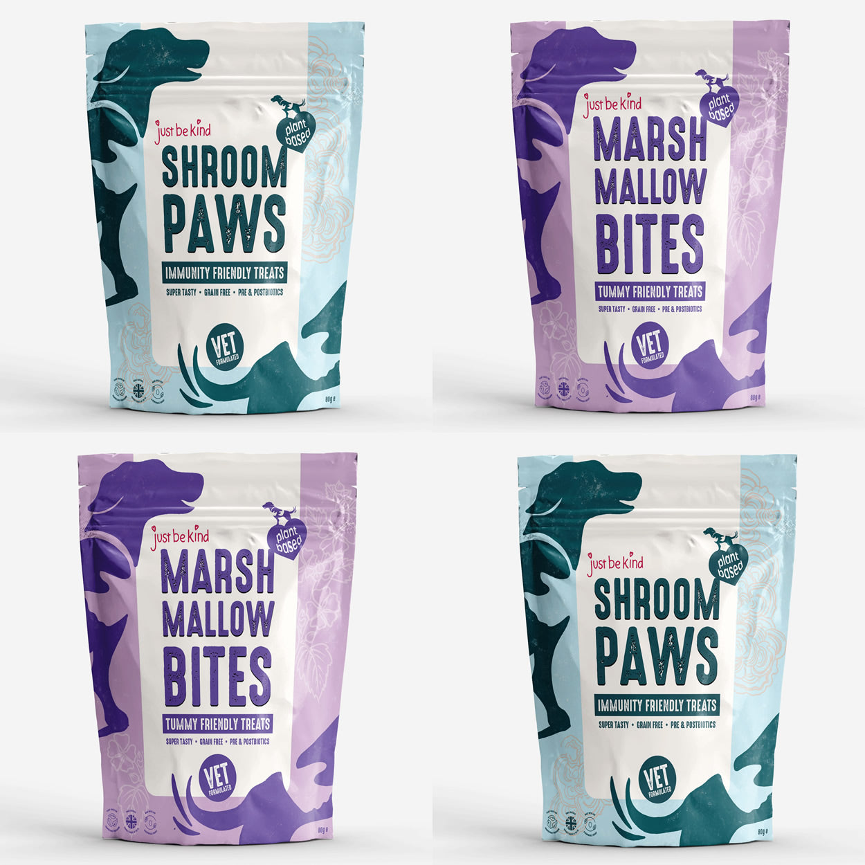 Shroom Paws and Marshmallow Bites Natural Dog Treats Just be Kind