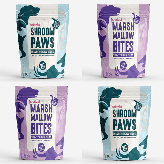 Shroom Paws and Marshmallow Bites Natural Dog Treats Just be Kind