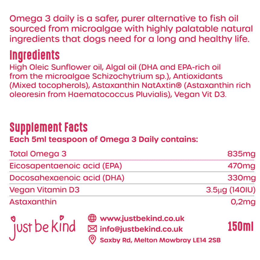 Omega 3 Daily Algae oil for dogs high in EPA