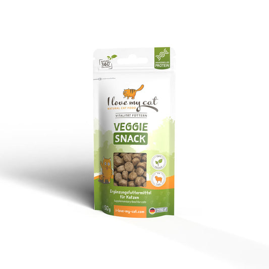 Veggie Snack 50g I Love My Cat made with microbial fermentation protein